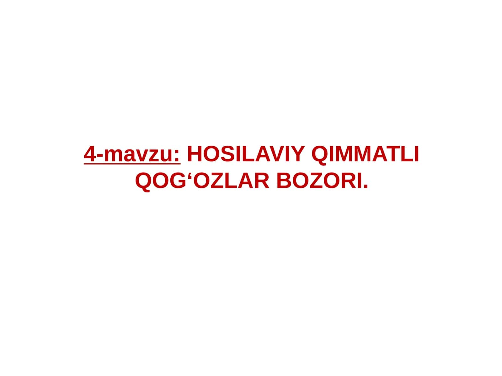 HOSILAVIY QIMMATLI QOG‘OZLAR BOZORI 1