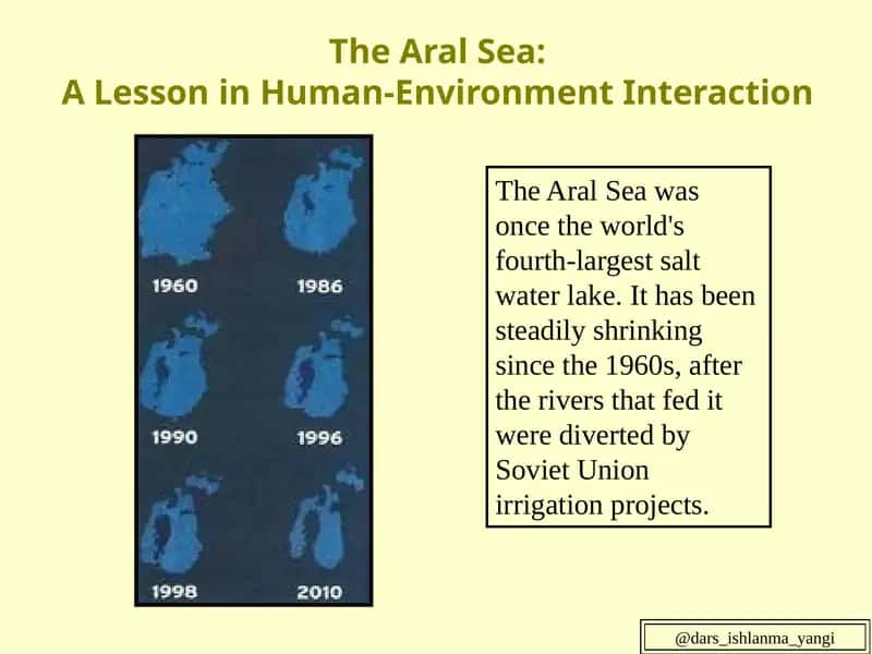 The Aral Sea:A Lesson in Human-Environment Interaction 1