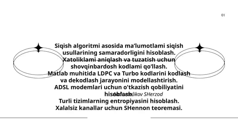 Siqish algoritmi asosida ma'lumotlarni siqish usullarining samaradorligini hisoblash 1
