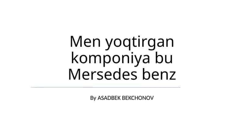 Mercedes-Benz Avtomobillarining Xususiyatlari 1