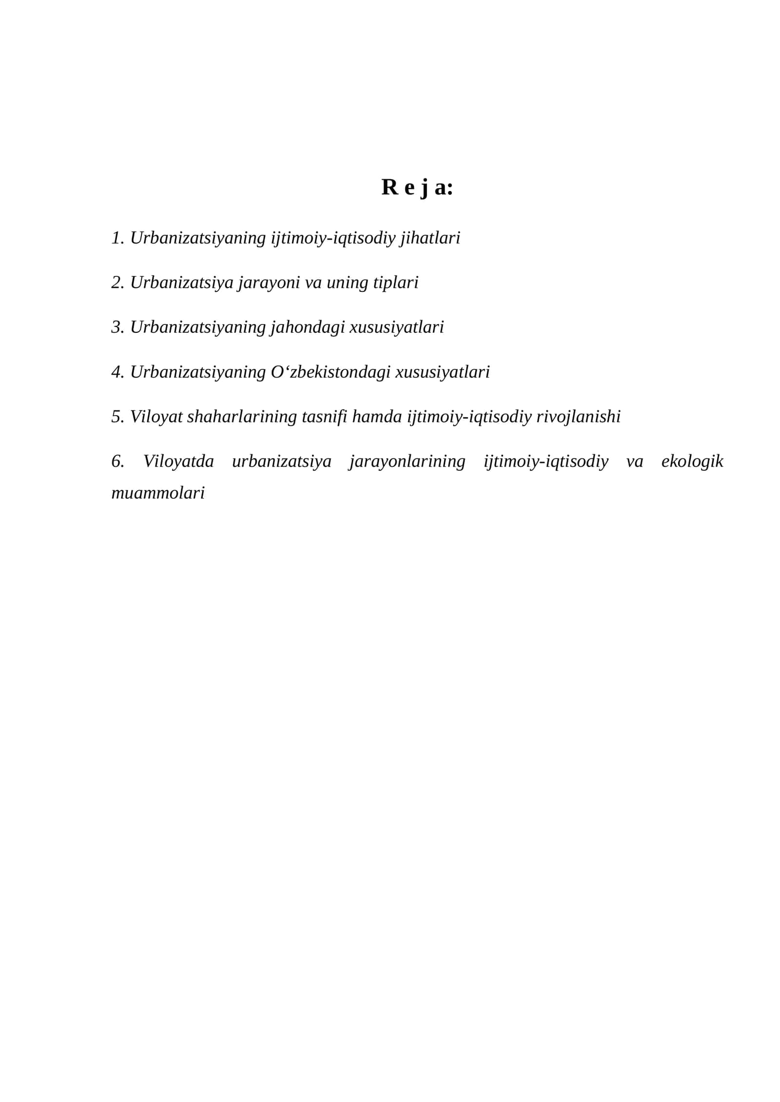 Urbanizatsiyaning ijtimoiy-iqtisodiy jihatlari 1
