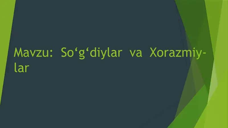 Sug'diylar va Xorazmiylar 1