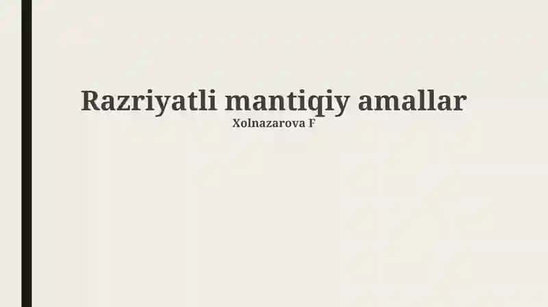 Boolean Operatsiyalari Ta'rifi
