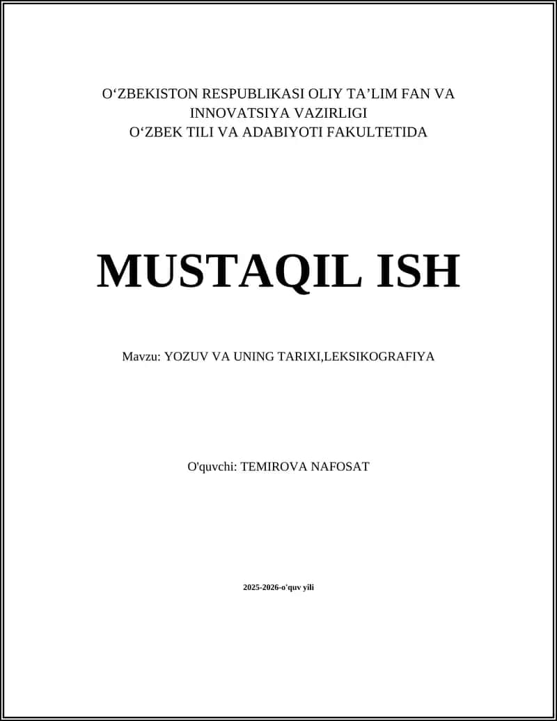 Yozuv va uning tarixi, leksikografiya 1