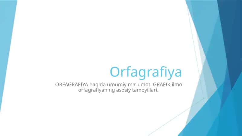 Orfagrafiya 1