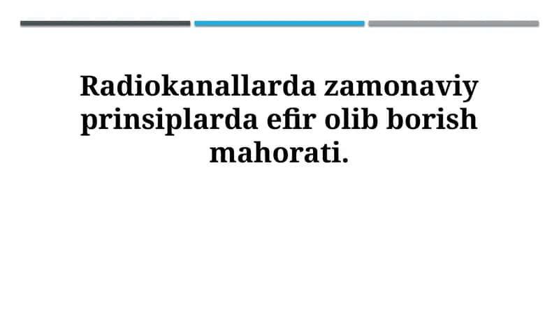 Zamonaviy radioeshittirish 1