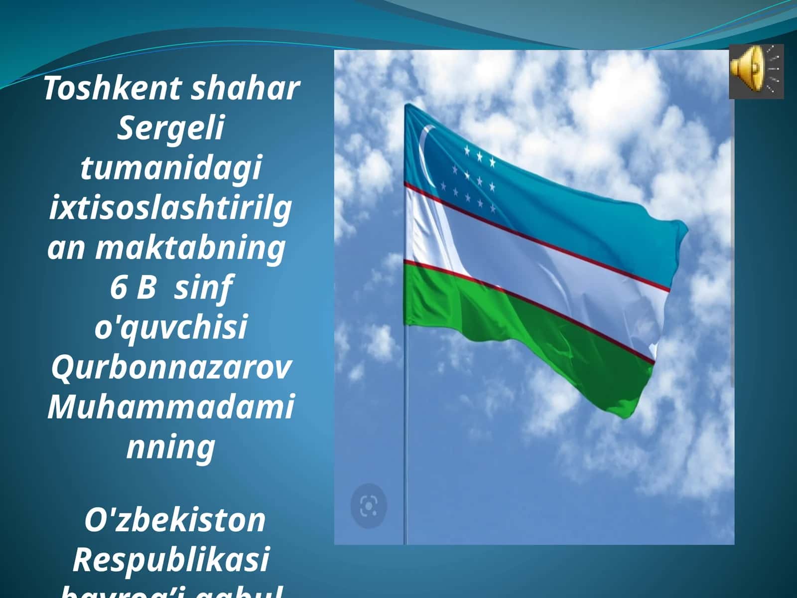 O'zbekiston Respublikasi bayrog'i qabul qilingan kuniga bag'ishlangan videoroligi 1