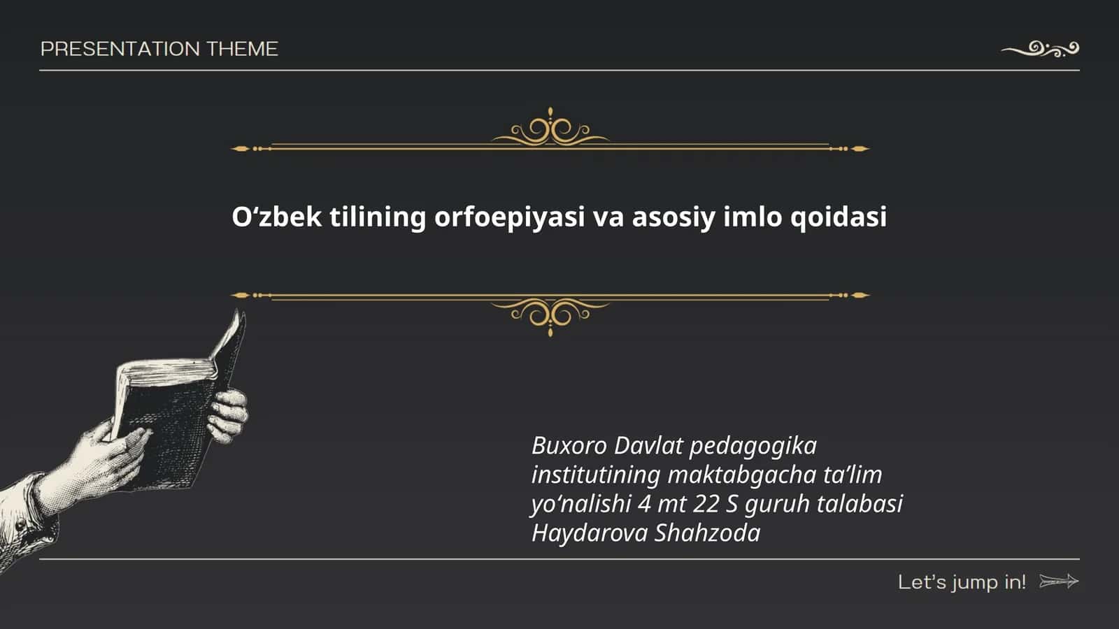 Oʻzbek tilining orfoepiyasi va asosiy imlo qoidasi 1