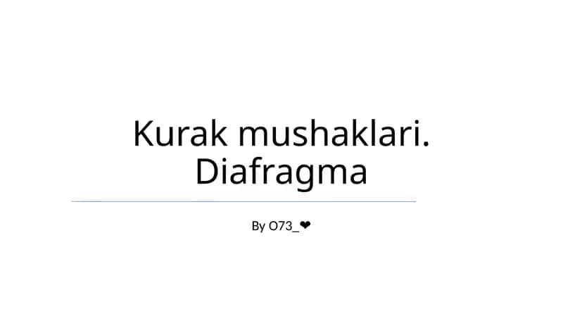 Kurak mushaklari. Diafragma 1