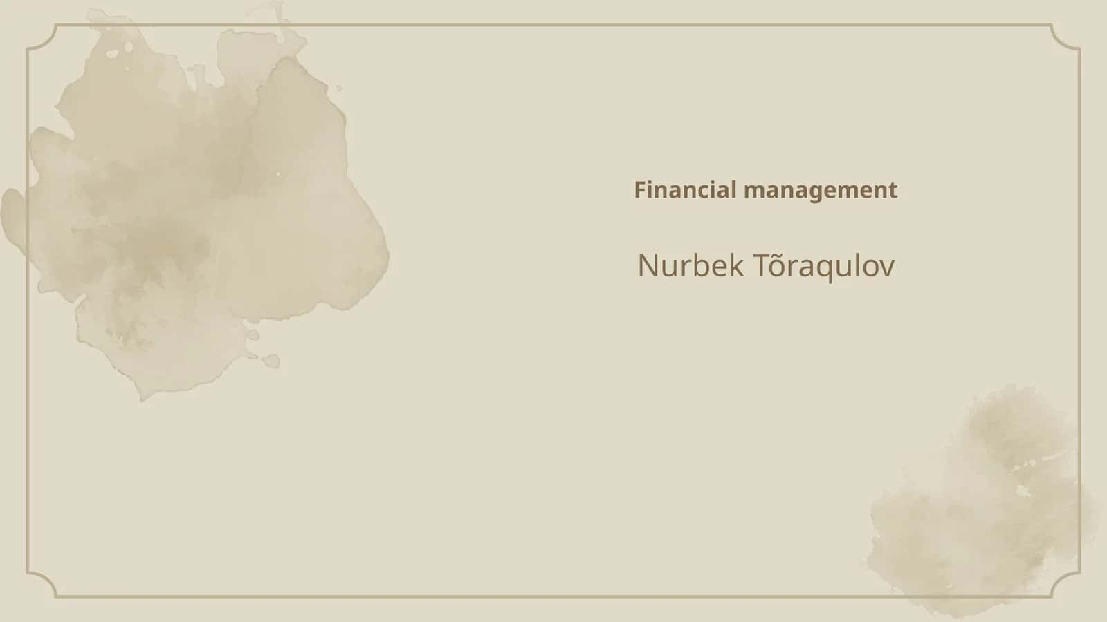 Financial management 1