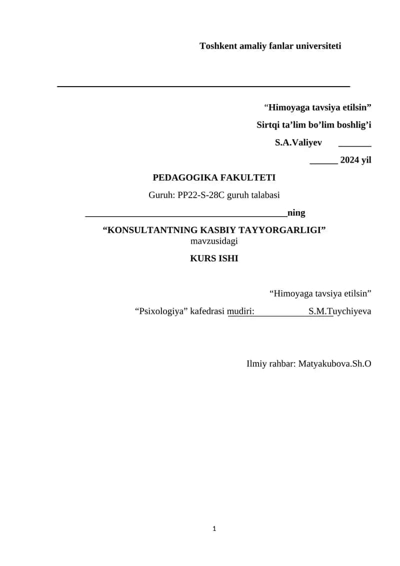 "KONSULTANTNING KASBIY TAYYORGARLIGI" 1