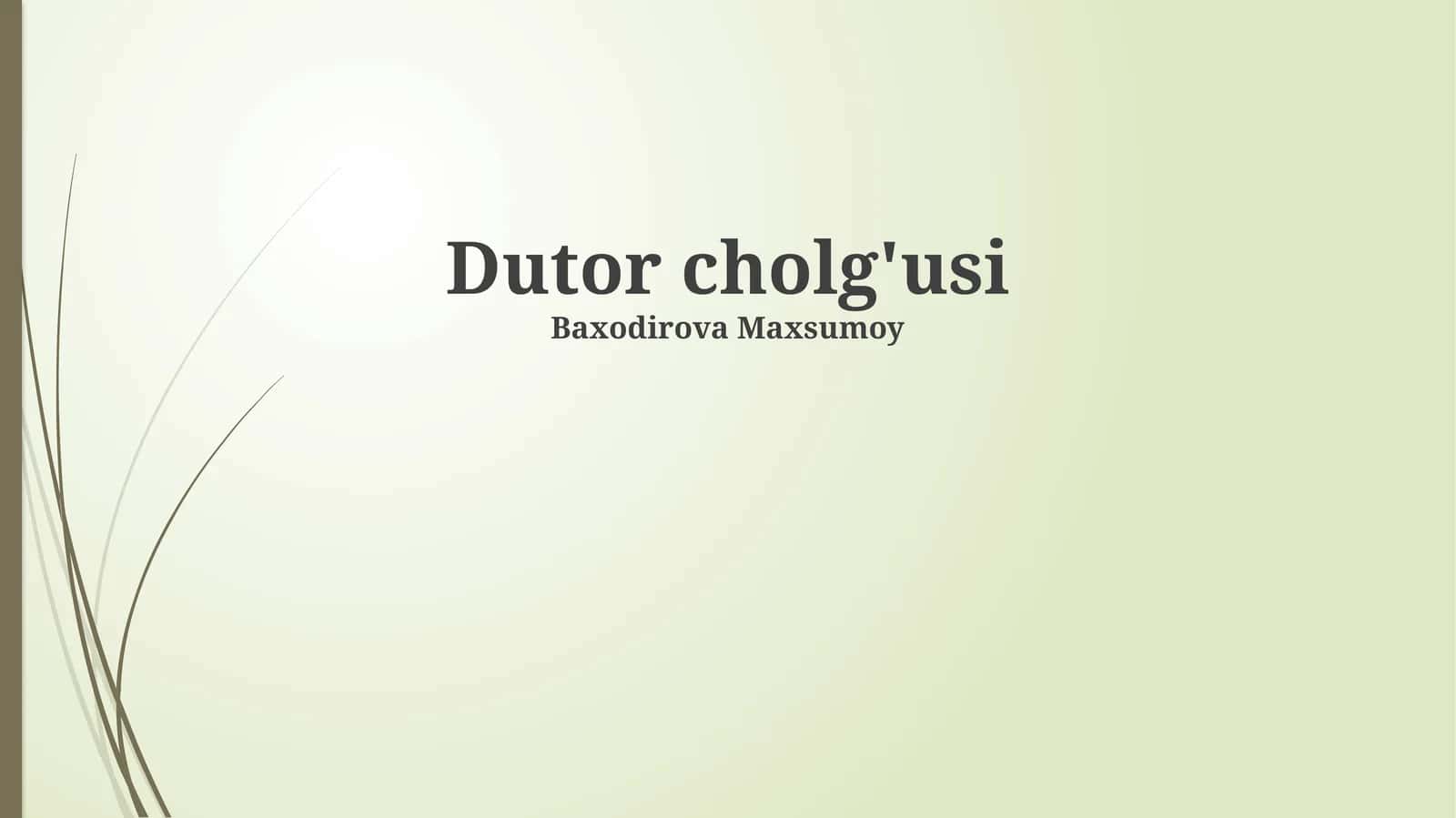 Dutor cholg'usi 1