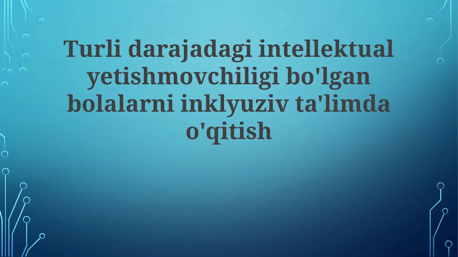 Inklyuziv Sinf Xonalarida Intellektual Nogiron Bolalar Uchun O'quv Dasturlari 1