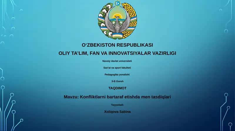 Konfliktlarni bartaraf etishda men tasdiqlari 1