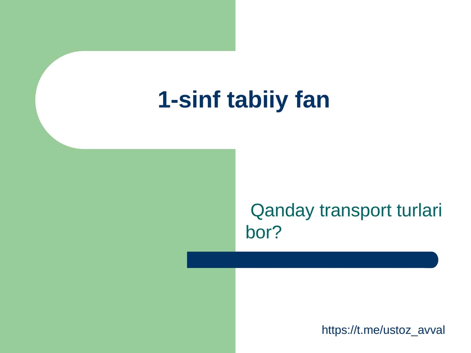 Qanday transport turlari bor? 1