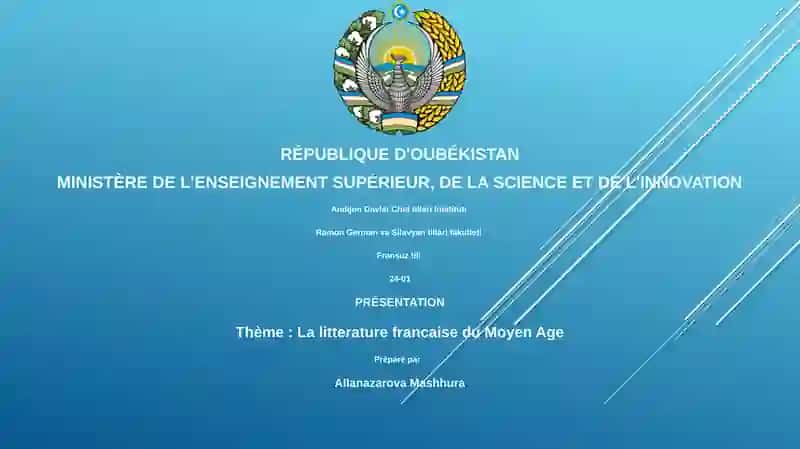La litterature francaise du Moyen Age