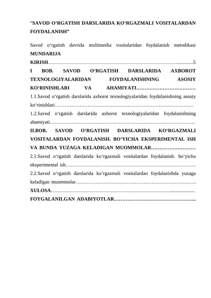 Savod o‘rgatish davrida multimedia vositalaridan foydalanish metodikasi 1