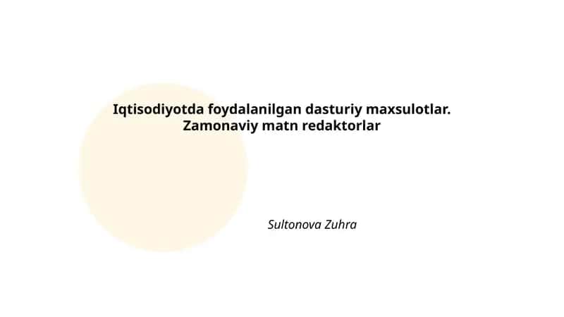 Matnni qayta ishlash dasturlari 1