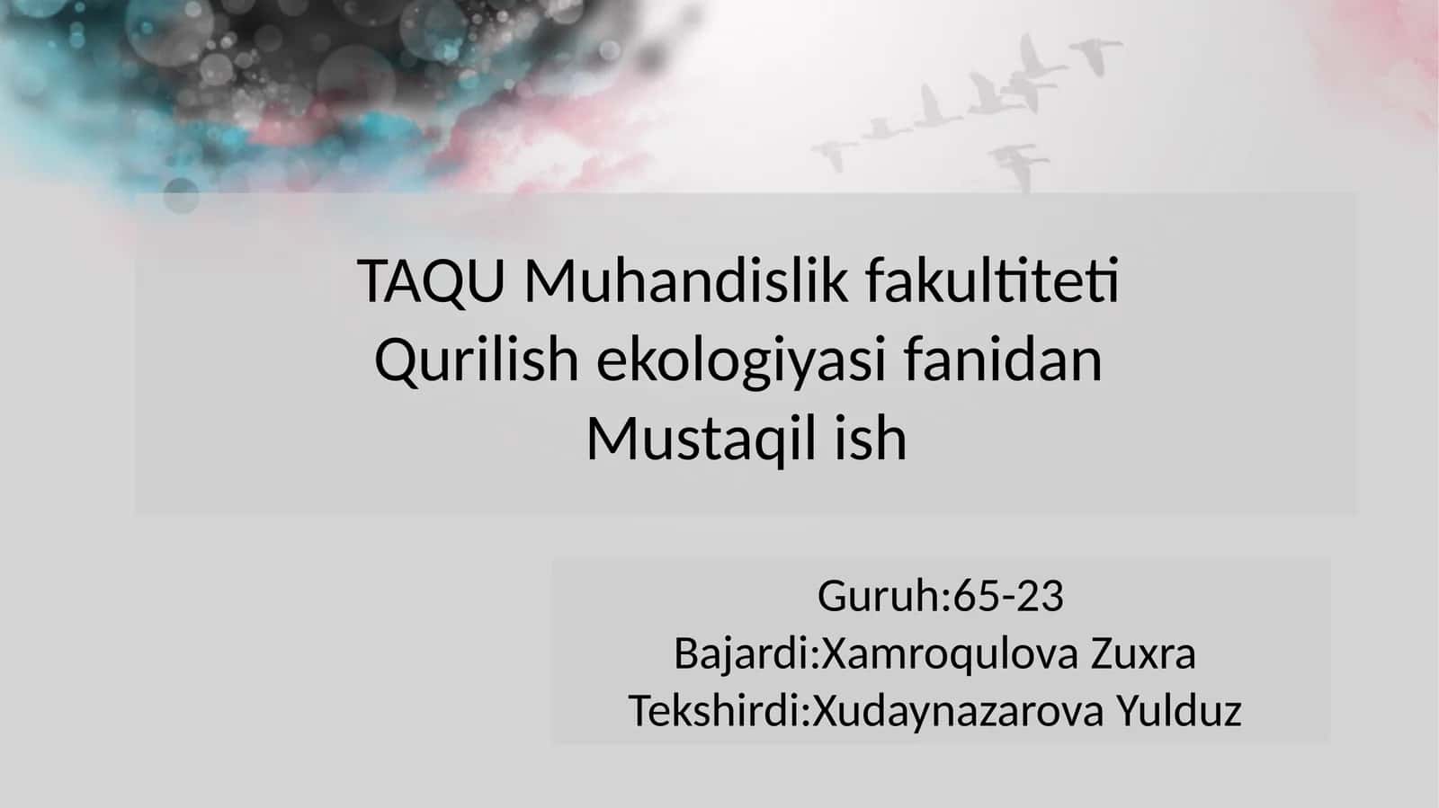 Õzbekistonda atmosferani asrashga qaratilgan choralar 1