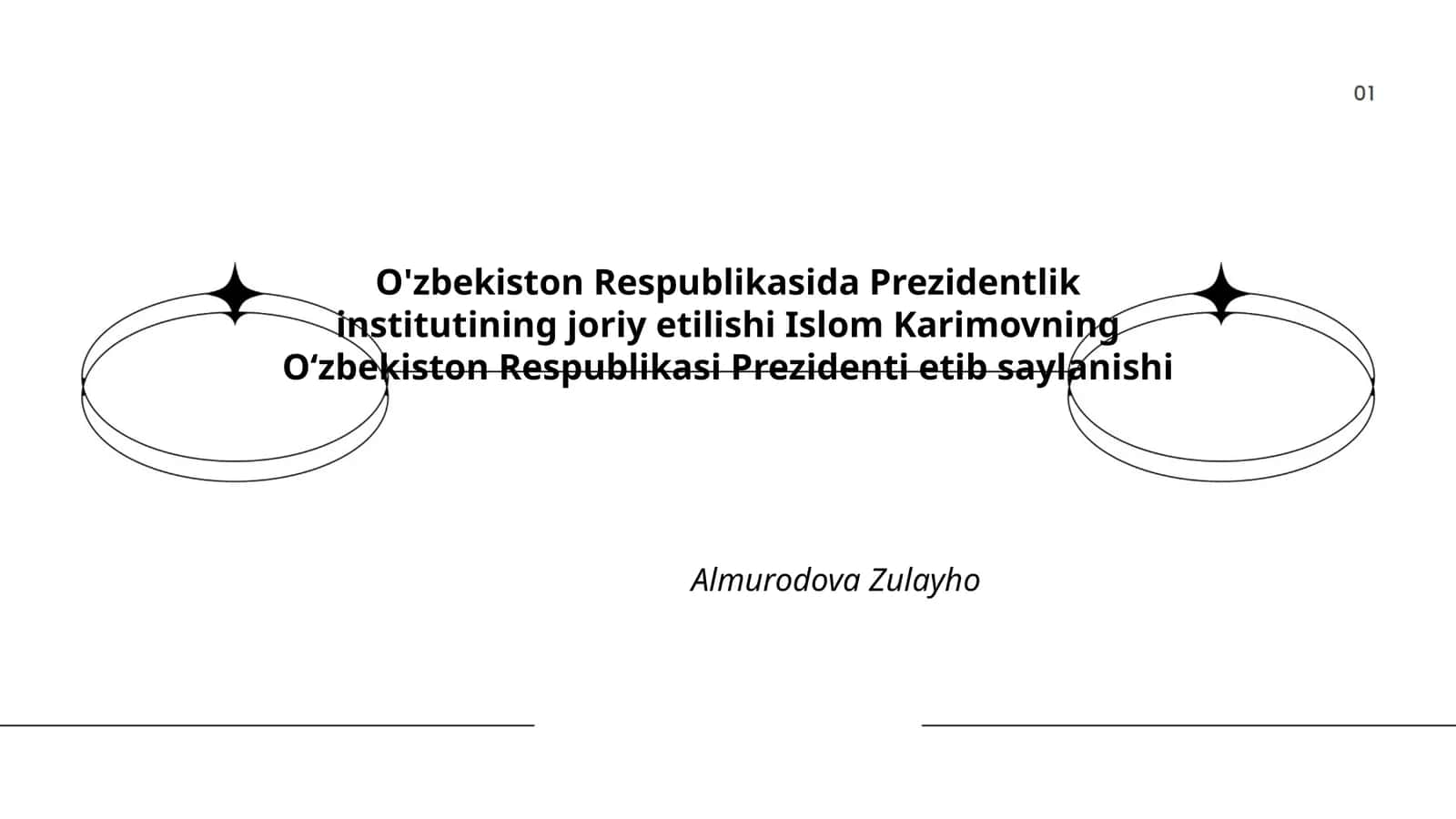O'zbekiston Respublikasida Prezidentlik institutining joriy etilishi Islom Karimovning Oʻzbekiston Respublikasi Prezidenti etib saylanishi Almurodova Zulayho 1