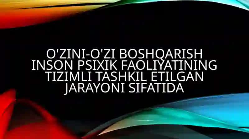 O'zini-o'zi boshqarish