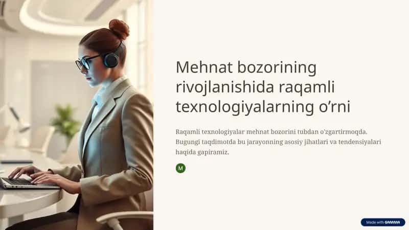 Mehnat bozorining rivojlanishida raqamli texnologiyalarning o’rni 1