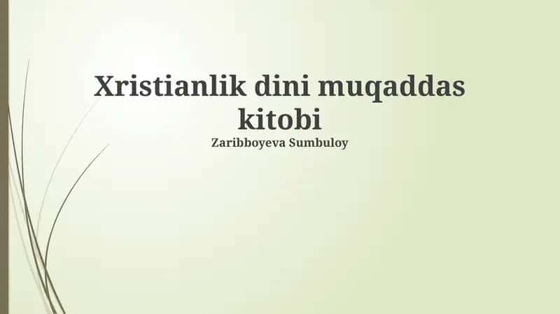 Xristianlik dini muqaddas kitobi 1