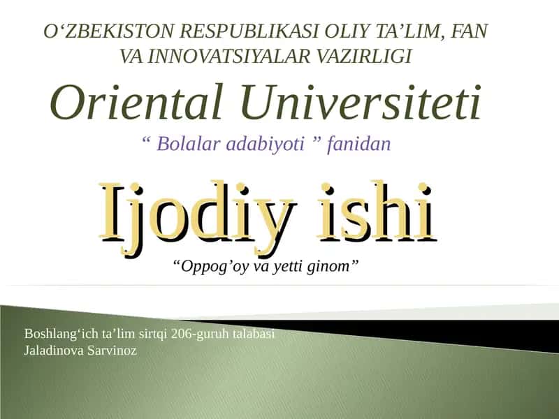 Oppog’oy va yetti ginom 1