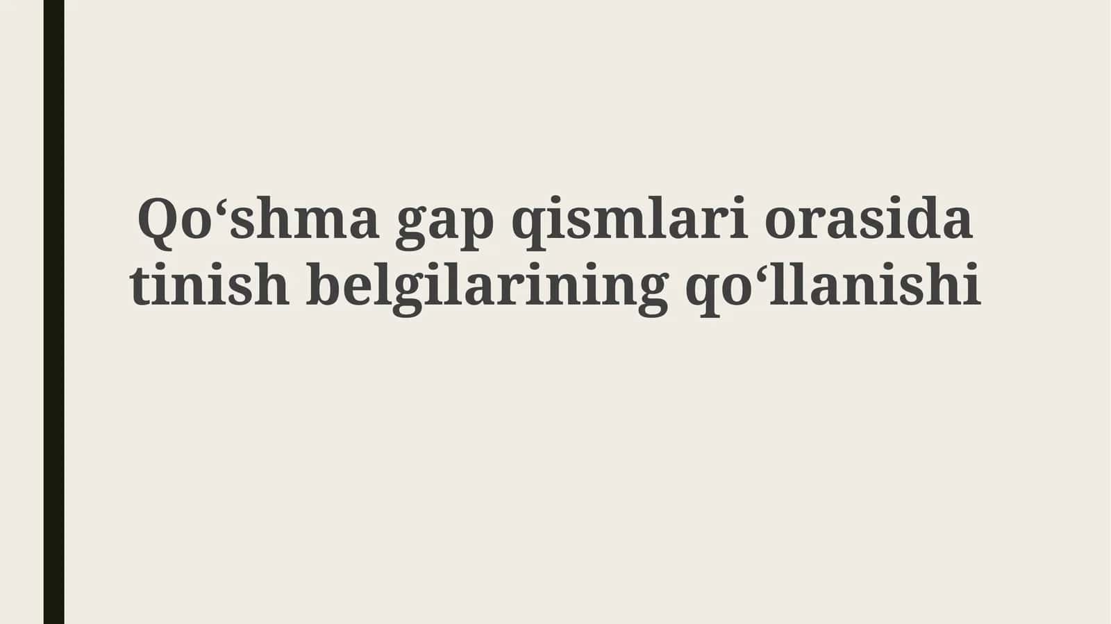 Qoʻshmagap qismlari orasida tinish belgilarining qoʻllanishi 1