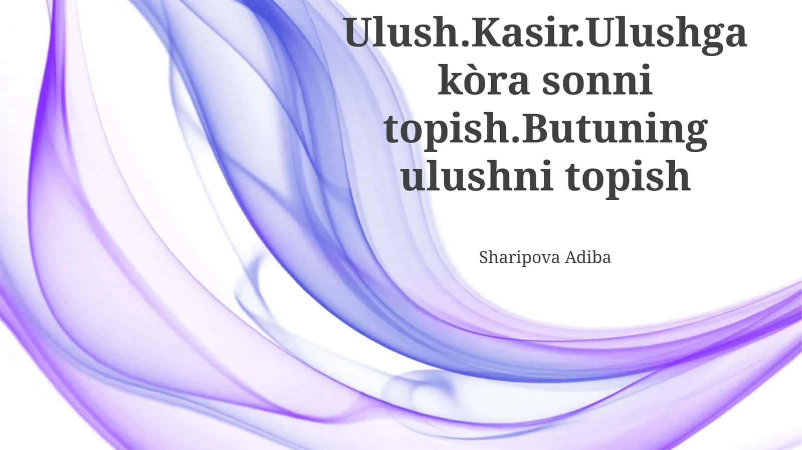 Kasrni Topish 1
