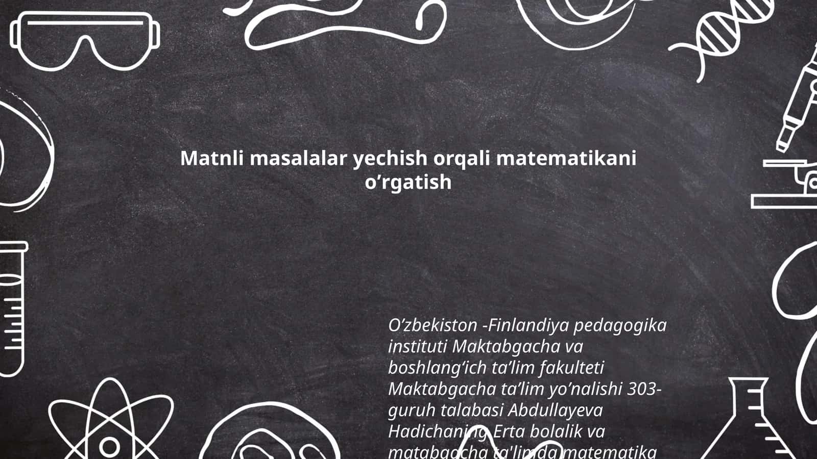 Matnli masalalar yechish orqali matematikani oʼrgatish 1