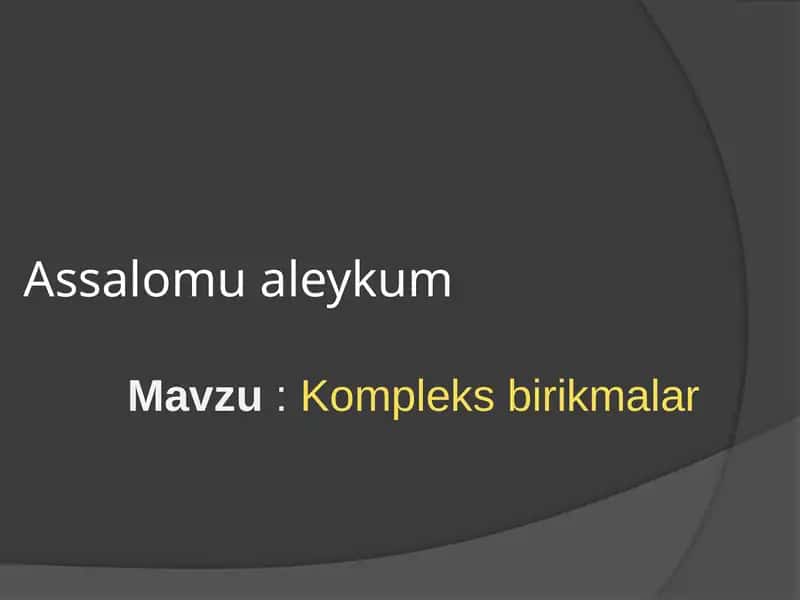 Kompleksbirikmalar 1