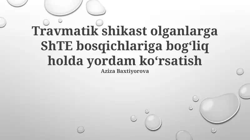 Travmatik shikast olganlarga yordam 1