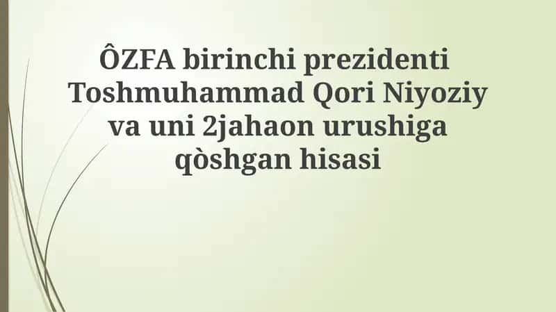 Toshmuhammad Qori Niyoziy 1