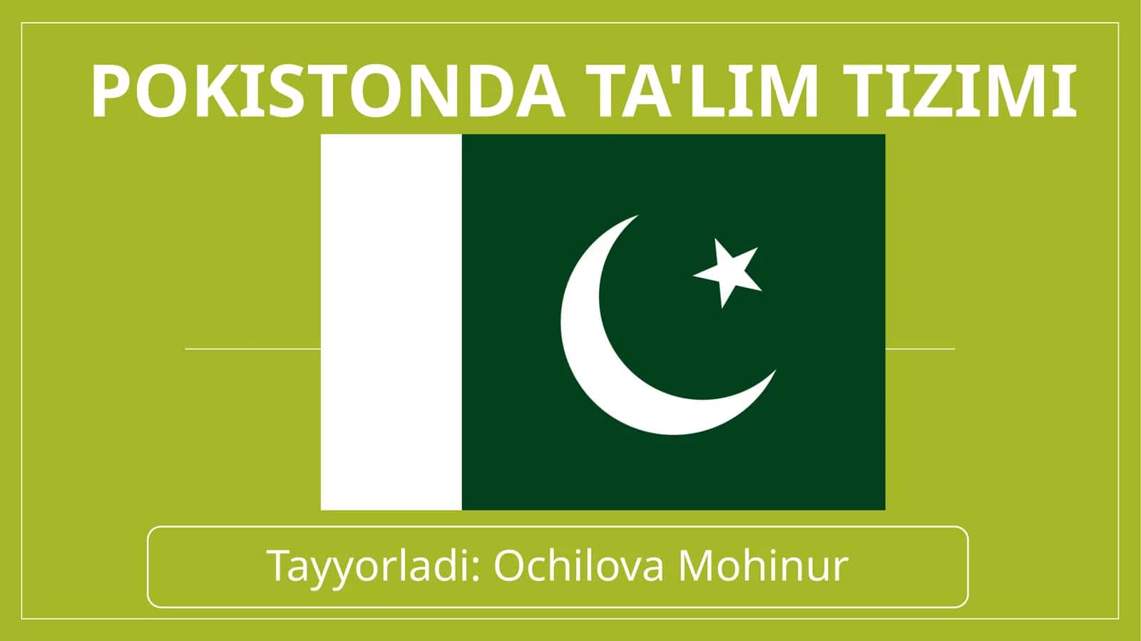 POKISTONDA TA'LIMTIZIMI 1