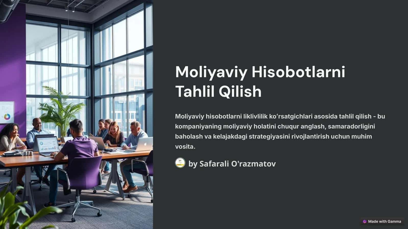 Moliyaviy Hisobotlarni Tahlil Qilish 1