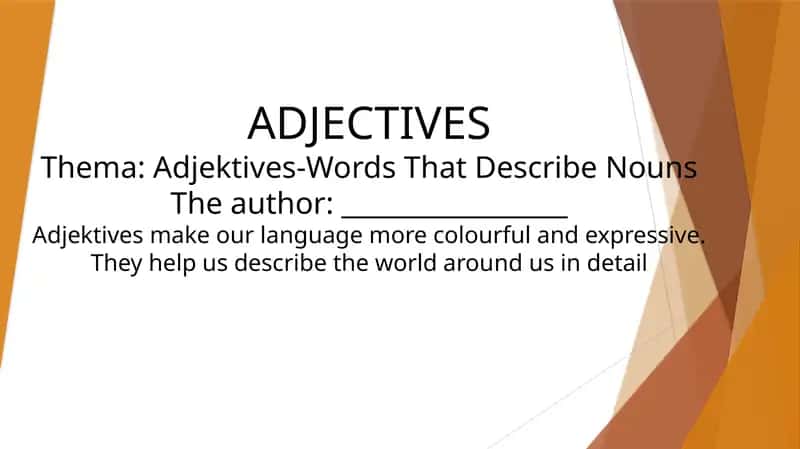 Adjektives-Words That Describe Nouns 1