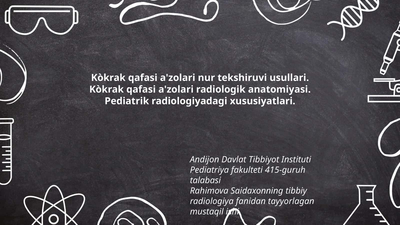 Kòkrak qafasi a'zolari nur tekshiruvi usullari 1