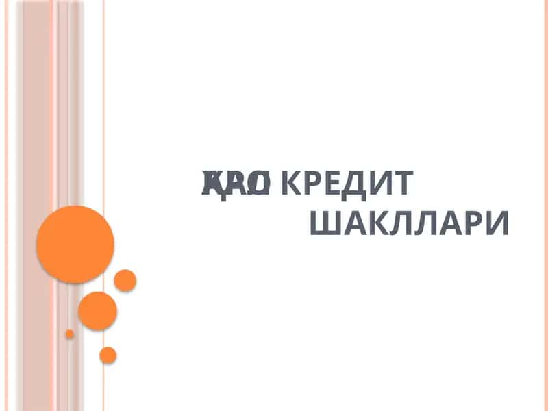 Xalqaro kredit shakllari 1