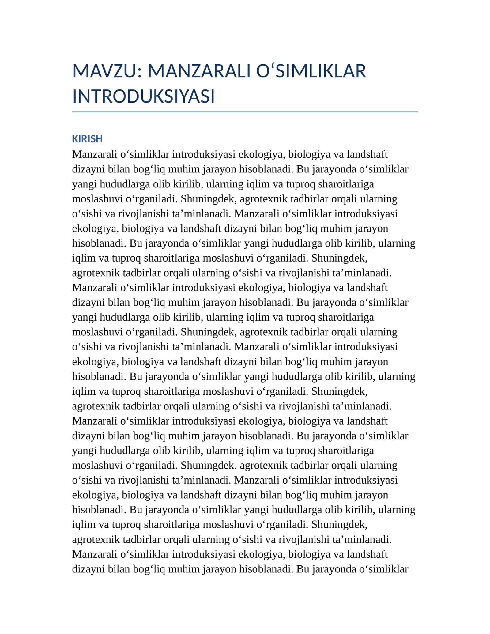 manzarali o'simliklar bo'yicha 1