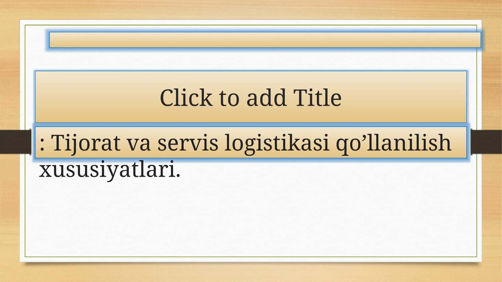 Tijorat va servis logistikasi qo’llanilish xususiyatlari 1