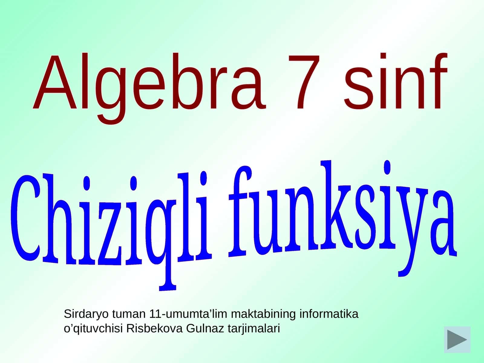 Chiziqli funksiya 1