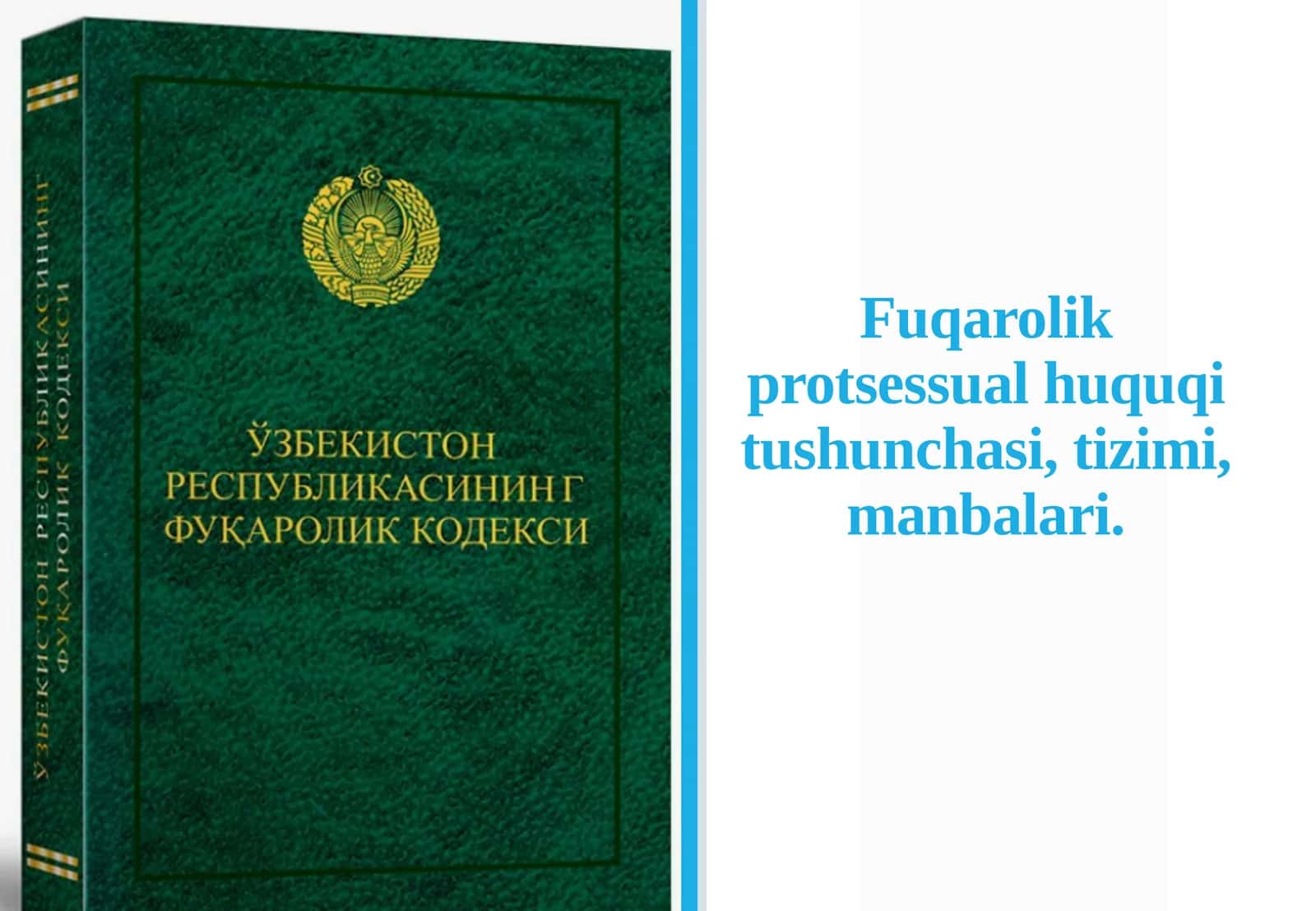 Fuqarolik protsessual huquqitushunchasi, tizimi, manbalari 1