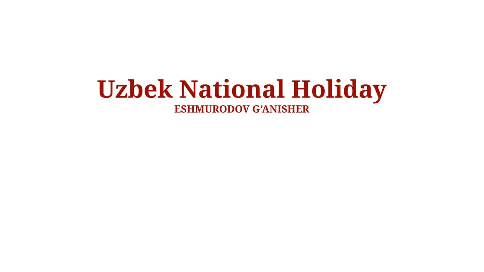 Uzbek National Holiday 1