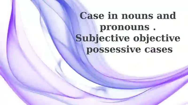 Case in nouns and pronouns. Subjective objective possessive cases
