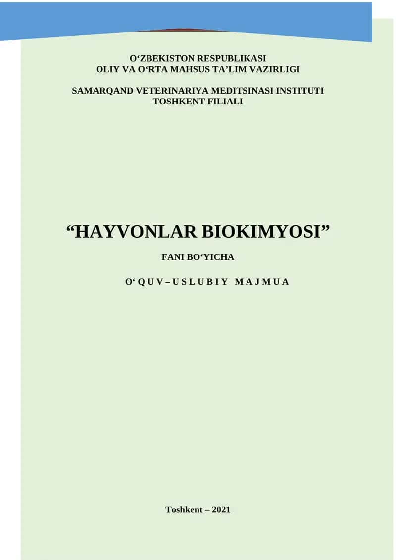 HAYVONLAR BIOKIMYOSI 1