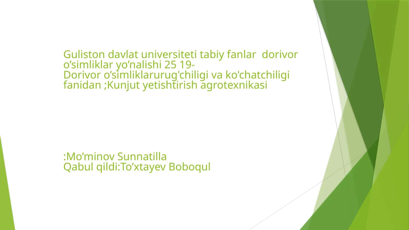 Kunjut yetishtirish agrotexnikasi 1