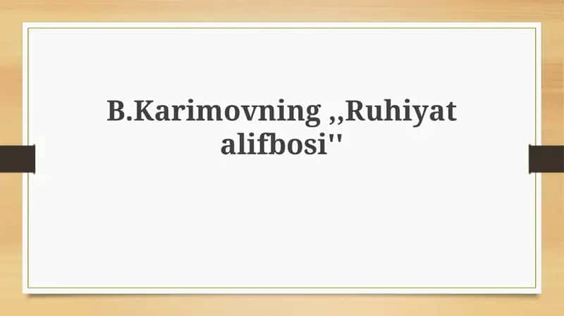 Ruhiyat alifbosi 1