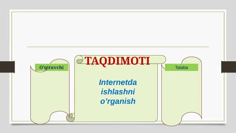 INTERNETDA ISHLASHNI O’RGANISH 1