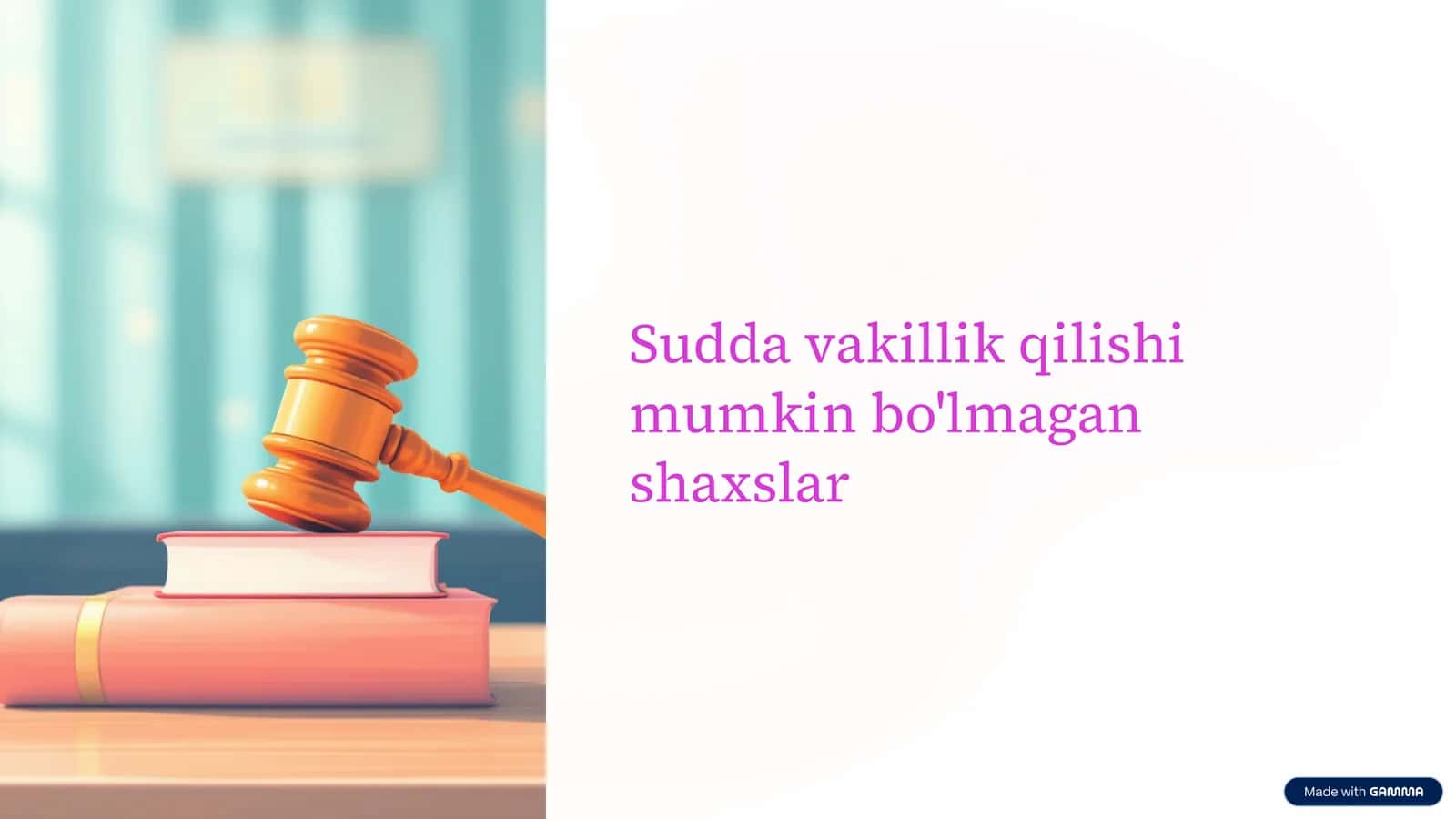 sudda vakillik qilishi mumkin bo'lmagan shaxslar 1